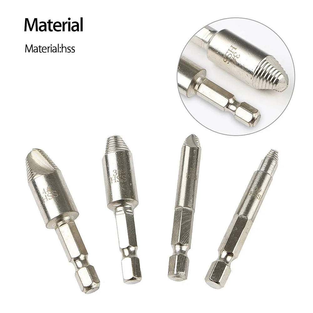 Hi-Spec 5 peças conjunto extrator de parafuso quebrado removedor de parafuso danificado conjunto de broca HSS para metal