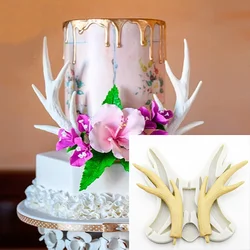 Big Deer Antlers Lace Resin Silicone Mold DIY Cake Chocolate Mousse Dessert Pastry Fondant Moulds Kitchen Baking Decoration Tool