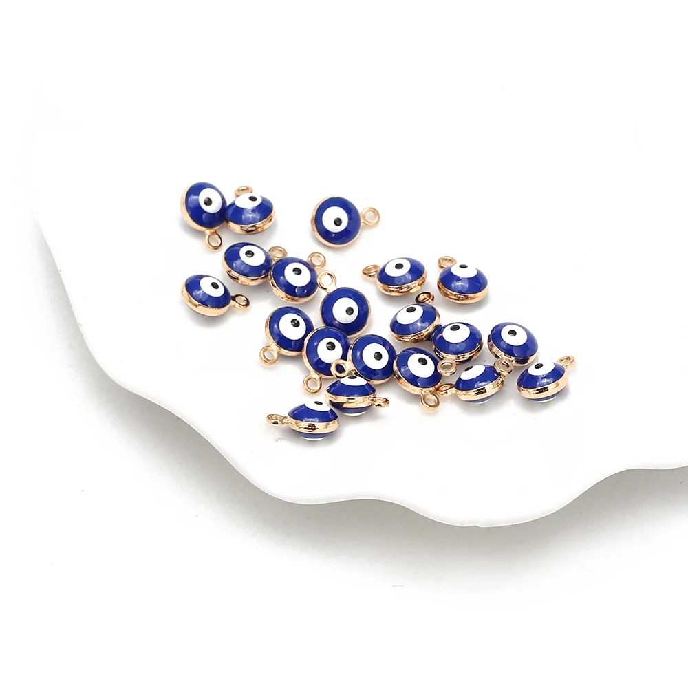 30pcs/lot LUCKY EYE turkey evil eye gold /silver Color tone charms connectors beads for diy bracelet bangle jewelry accessories view 2