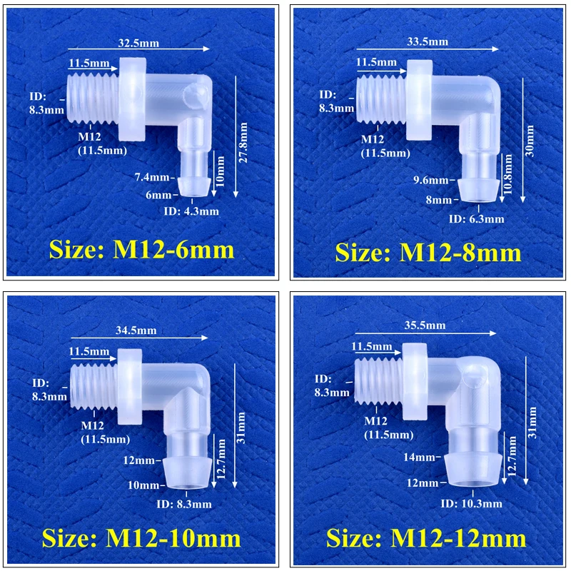 5 ~ 200 sztuk M6 ~ M12 do 4 ~ 12mm Food Grade plastikowe PP Pagoda złącze kątowe zbiornik akwarium armatura Micro wąż do nawadniania wspólne