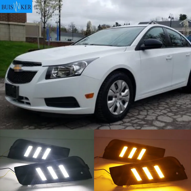 

2PCS LED for chevrolet cruze 2009 2010 2011 2012 2013 2014 DRL Daytime Running Light Daylight with turn signal lamp