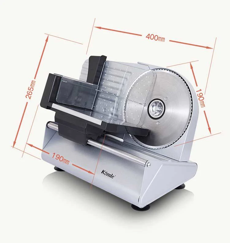 Affettatrice elettrica per carne in acciaio inossidabile taglierina regolabile per alimenti Deli frutta verdura bistecca di manzo pane salsiccia affettatrice di prosciutto