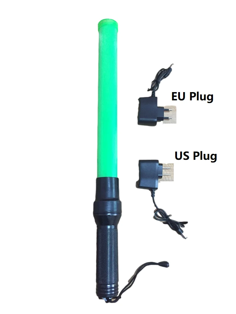 Tubo verde de estilo recargable, barra de tráfico LED de seguridad para exteriores, advertencia de señal intermitente, varita fluorescente de fuego nocturno, palo a mano