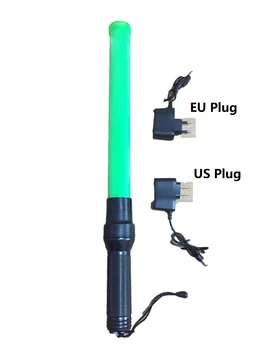 Şarj edilebilir tarzı yeşil tüp açık güvenlik LED trafik batonu sinyal uyarı yanıp sönen gece yangın floresan değnek baton el