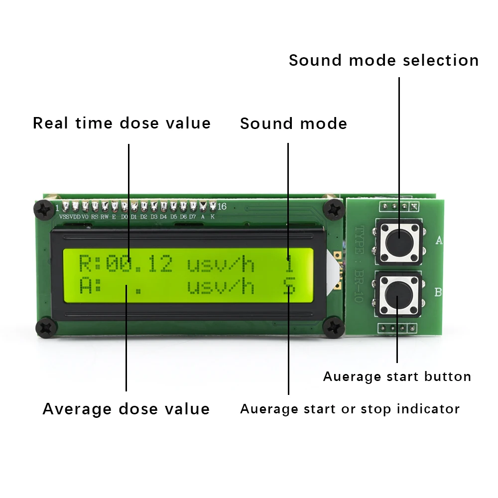 Nuclear Radiation Detector Geiger Counter Tester Stone Jewelry Radiation Personal Dosimeter EMF Meter