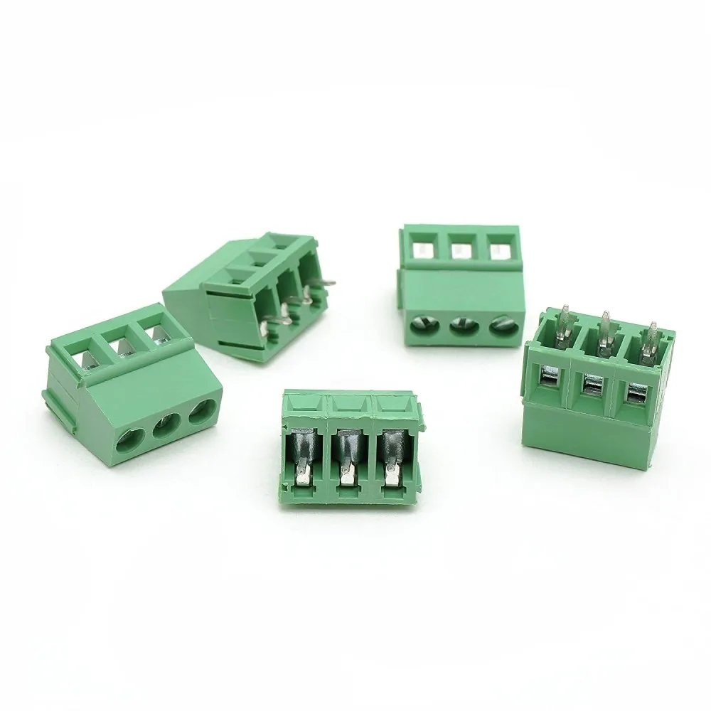 

100Pcs KF128-2Pin/3Pin pitch 2.54 /3.5/ 3.81 / 5.0 / 7.5mm Spacing Terminal Block Splice Terminal Screw Type PCB Screw Terminal