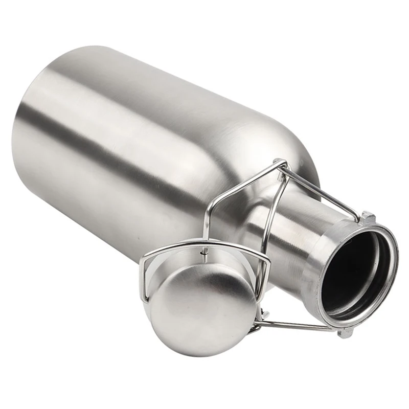 32OZ/64OZ Stainless Steel Beer Growler, Homebrew Portable Beer Barrel Secure Swing Top Lid Craft Beer Bottle Tight Airtight Seal