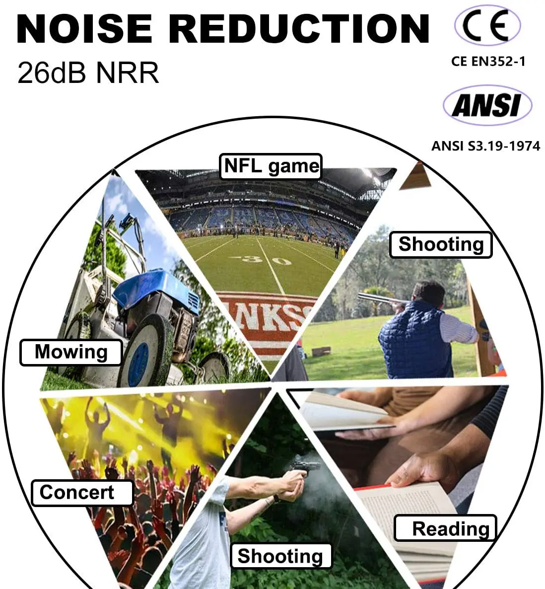 Proteção de ouvido de tiro zohan earmuffs de segurança redução de ruído protetor auditivo passivo fino dobrável nrr 26db fone de ouvido