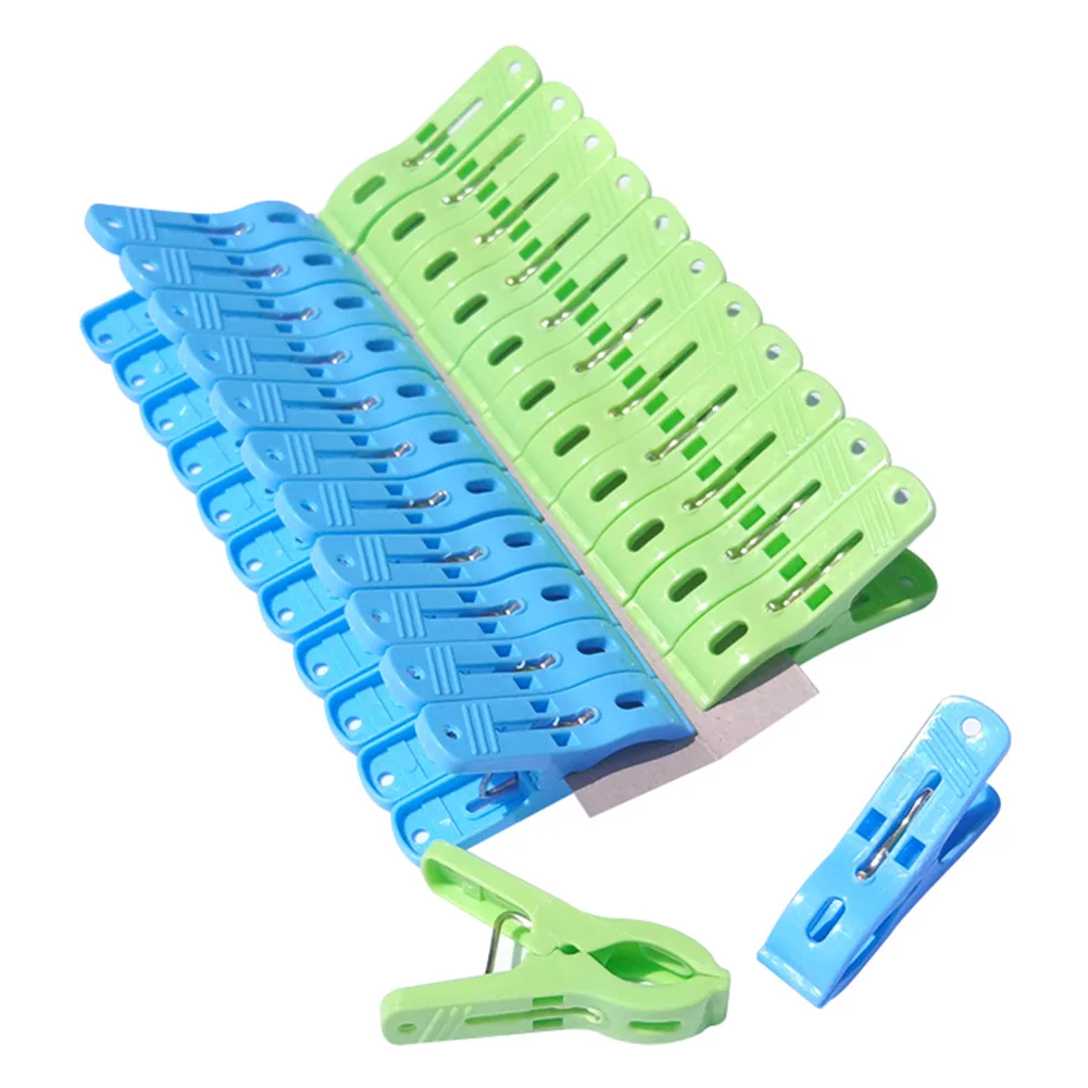 24Pcs/set Clothes Pegs Strong Windproof Laundry Clothespins Plastic Clothes Clip Hangers for Underwear Socks Drying CLH@8