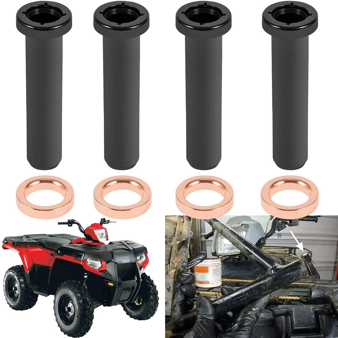 Zestaw dolnych tulei wahacza przedniego dla 1996 1997, 1998, 1999, 2000, 20032 Polaris Sportsman 500 4x4 z obu stron