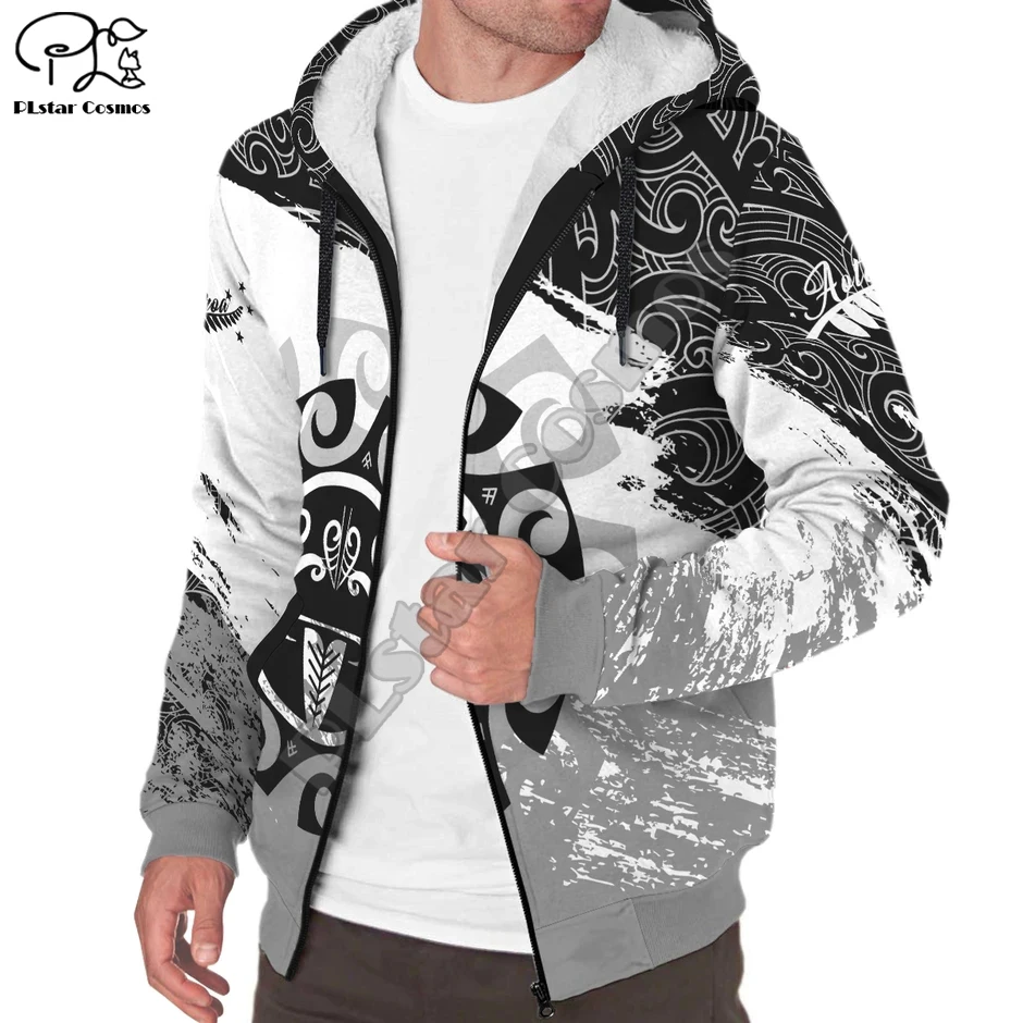 PLstar Cosmos New Zealand Country Flag Maori Tattoo 3Dprint Men/Women Autumn Winter Warm Coat Fleece Jacket Hoodies Pullover A-1