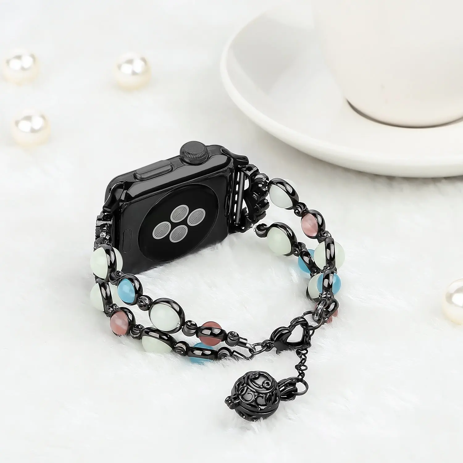 Luminous Jewelry Bracelet for Apple Watch Ultra 2 49mm Metal Strap 46mm 41mm 45mm 42mm 40mm 44mm Band for iWatch Series 10 9 8 7