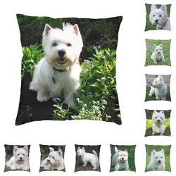 웨스트 하이랜드 화이트 테리어 쿠션 커버 45x45cm Westie Dog 부드러운 현대 던지기 베개 케이스 홈 인테리어