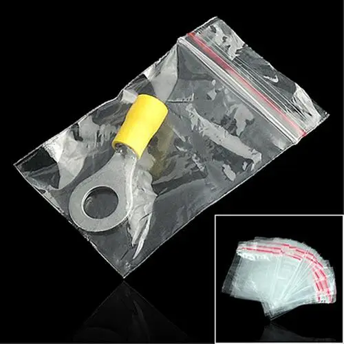 100Pcs Mini Reclosable Zip Lock Clear Portable Storage Bags for Small Items Transparent Travel Storage Pouch Organizer