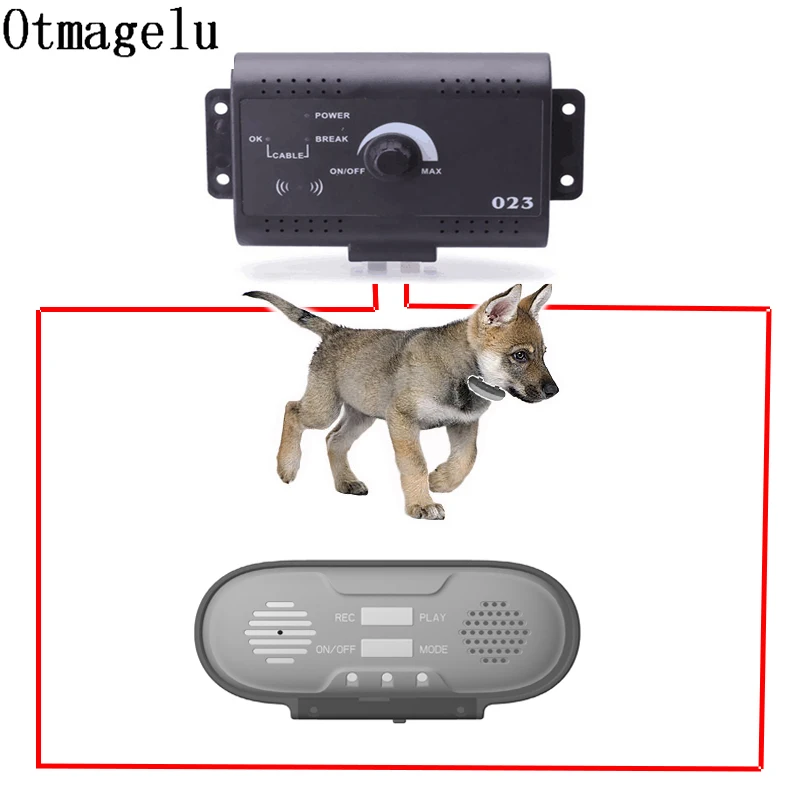 Pet Dog Electric Fence With No Electric Shock Dog Training Collars With Sound Recording Playback Buried Fence Containment System