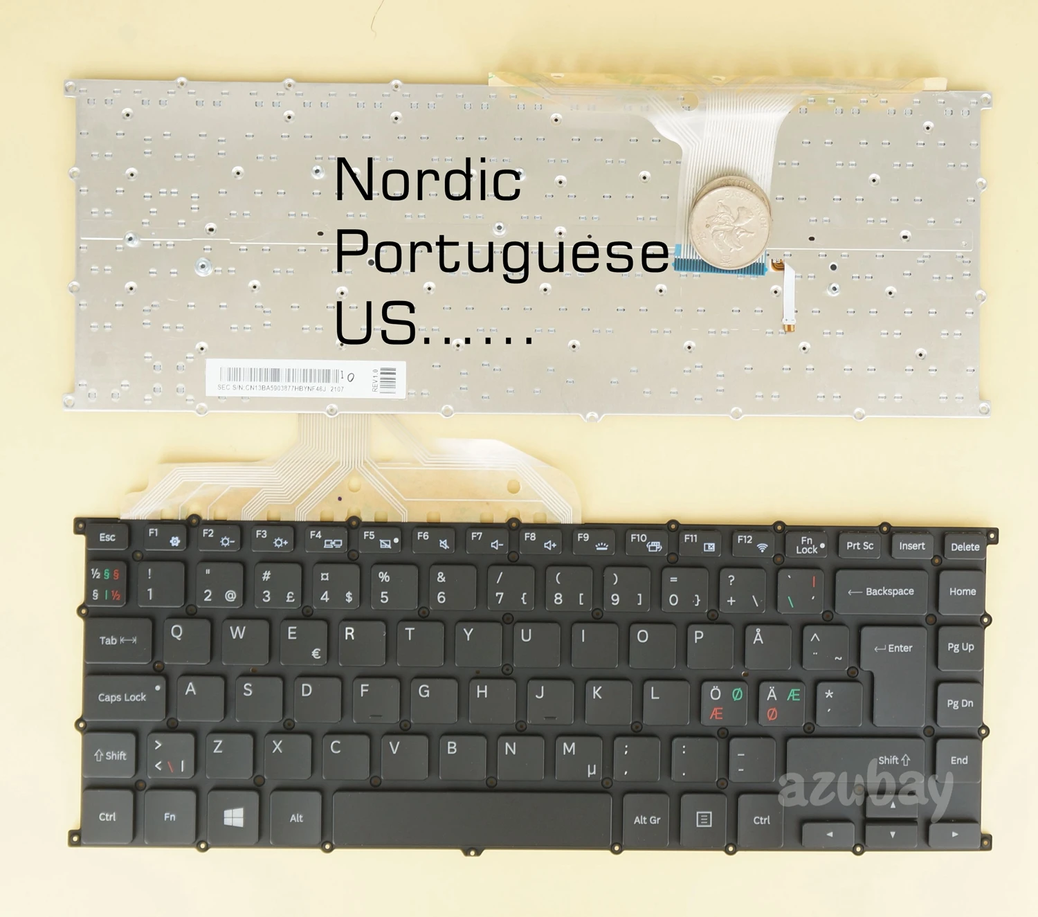 

US Nordic Portuguese Keyboard For Samsung ATIV Book 9- NP930X5J 930X5J NP940X5J 940X5J CN-13BA5903876ABYNF41E2382, Backlit