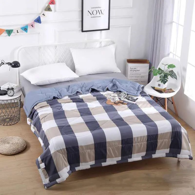 Soft Summer Quilt Air Condition Thin Comoforter Quilted Bedsrpead for Double Queen King Bed Plaid Blankets Bed Cover Bedding