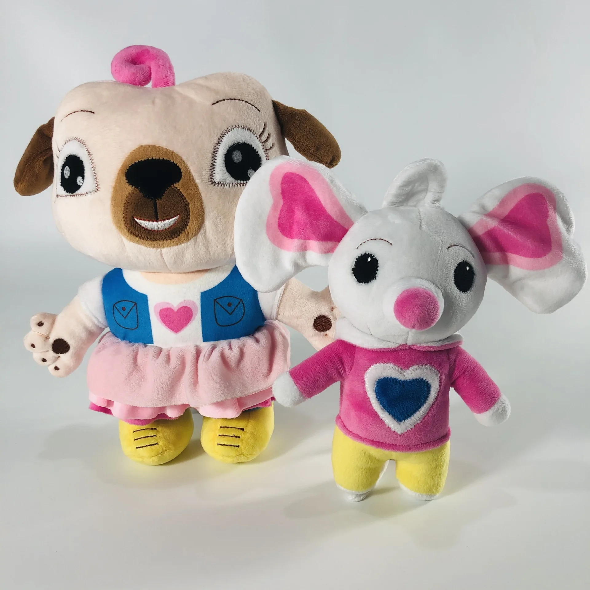 Peluche de puces et de pommes de terre, jouets animaux de dessin animé, chien et souris, Peluche douce, cadeaux d'anniversaire pour enfants, 17/30cm