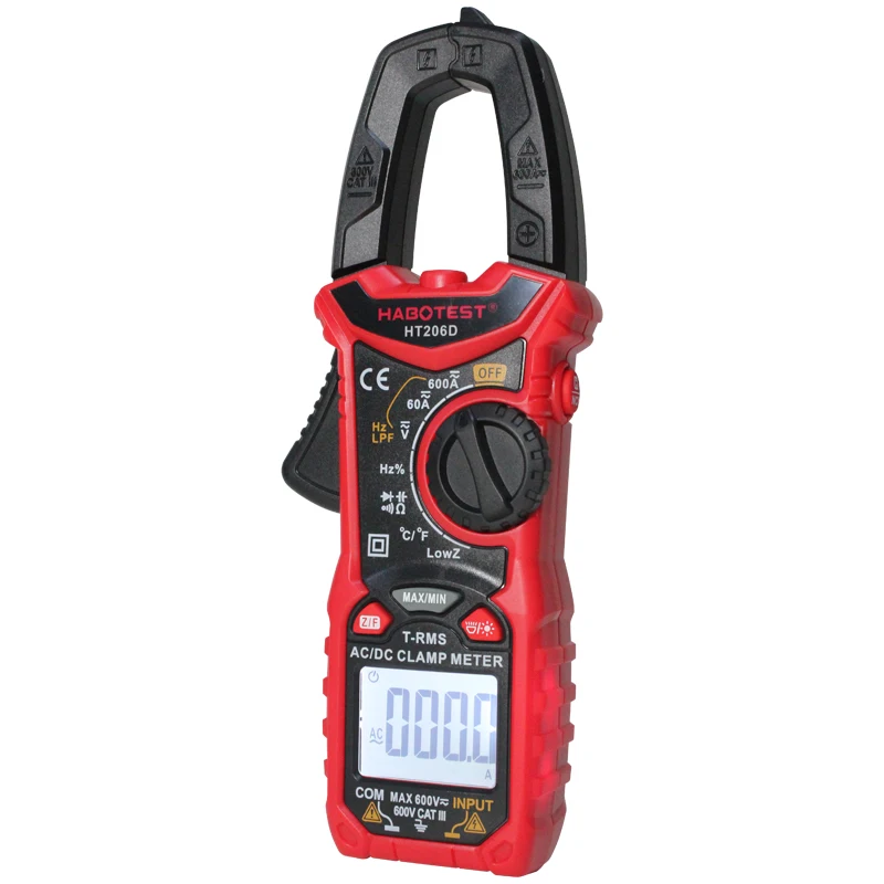 HABOTEST HT206A/HT206B/HT206D digital clamp meter; true RMS full range protection intelligent digital display multimeter