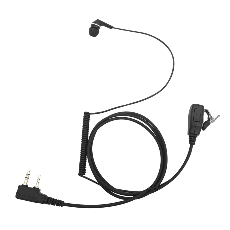 Walkie Talkie Headset with PTT Mic, 2 Pin, In-Ear Earpiece, BF-888S, UV-5RA, UV-5R, BF-777, H-777, RT21, 3.5mm, 2.5mm