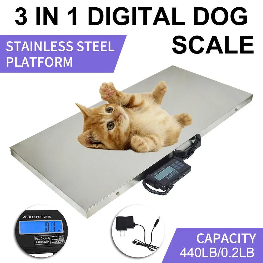 440LB/200kg Pet Weight Scale Digital Scale Large Dog Cat Animal Diet Health