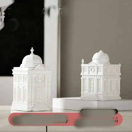 European-style white castle building creative decoration piggy bank, fine workmanship, diverse storage functions