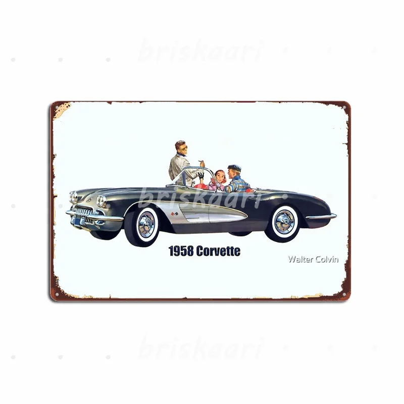 1958 Corvette Metal Signs Wall Decor Club Home Designing Club Bar Metal Posters