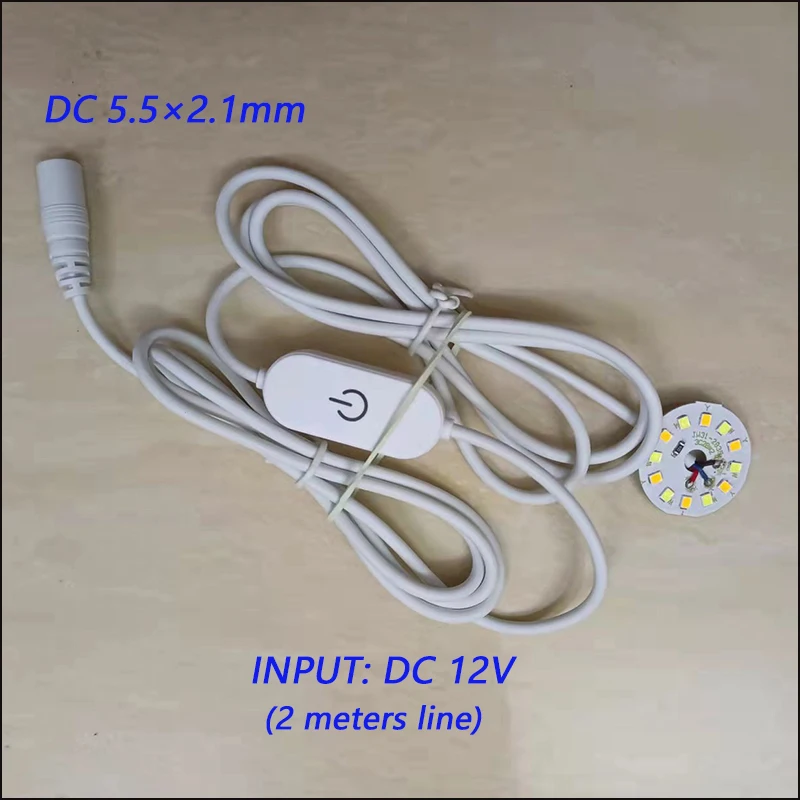 LED Touch Switch Dimming Controller USB Interface With 2 Meters Line Welding 3W 3colors Light Board Input 5V 12V.