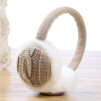 Unisex ekose katlanır kulak koruyucu sonbahar kış sıcak Earmuffs peluş örme kulaklık kulak isıtıcı orejeras de invierno