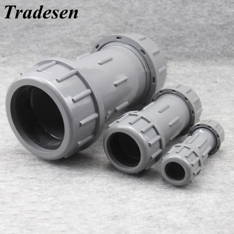 1pcs PVC I.D 20/25/32/40/50/63mm  Garden Aquarium  landscape system Fast connector Expansion joint Quick UPVC pipe connection