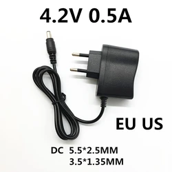 AC 100-240V DC 4.2V 0.5A 500ma for polymer lithium battery charger 3.7V Power supply Adapter 4.2 V Volt for Flashlight headlight