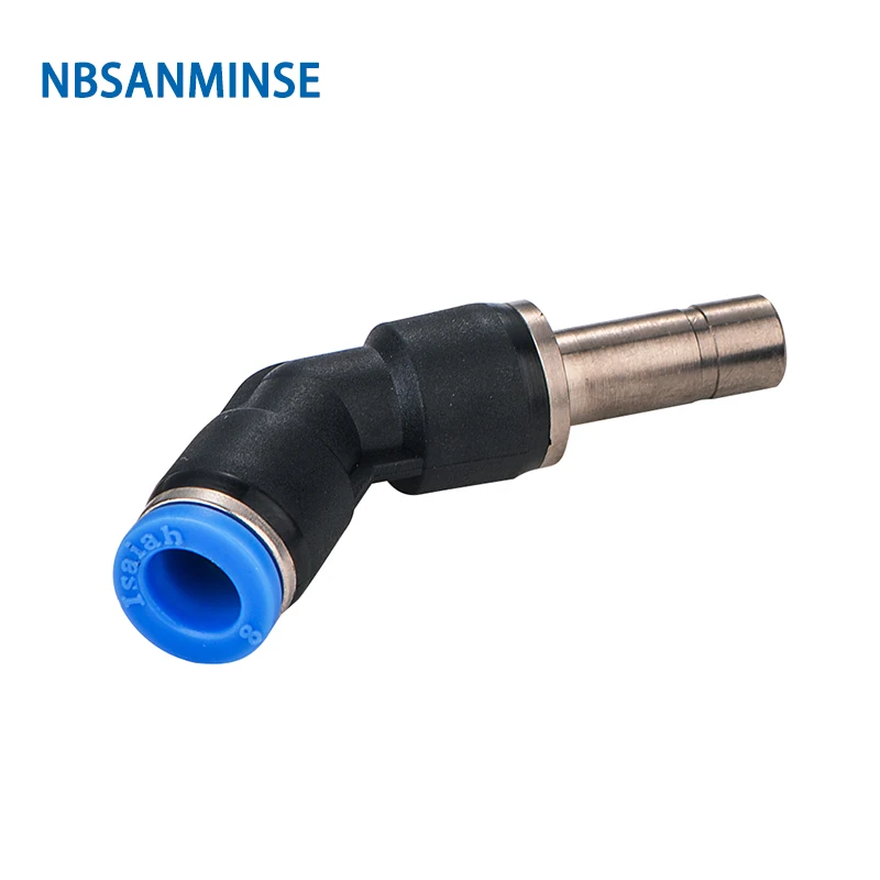 NBSANMINSE 10Pcs/Lot PLJ 45C Degree Elbow Plastic Fitting Pneumatic Brass Air Fitting for PU PA tube Automation