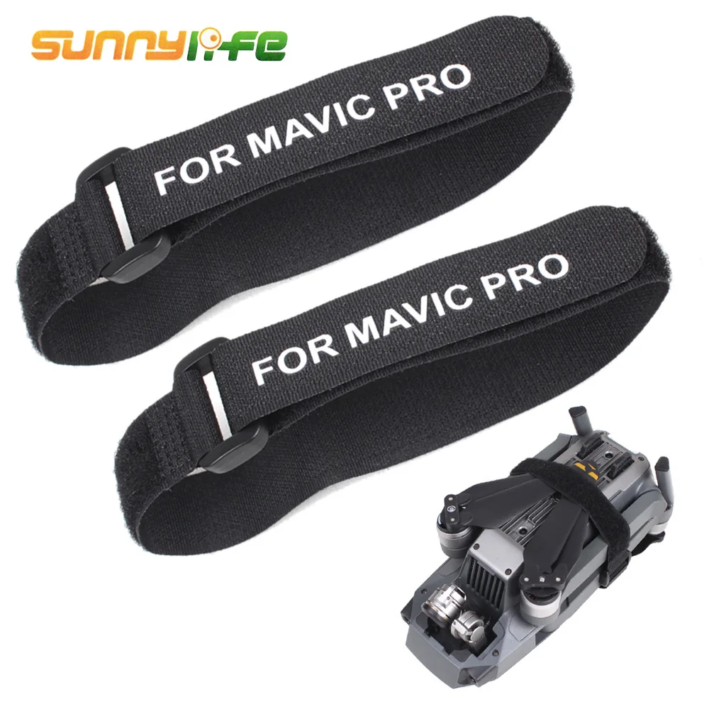 SUNNYLIFE 2pcs Hook Loop Fastening Tape Fixed Strap Propellers Motor Transport Protector Ties Accessory for DJI Mavic Pro Drones