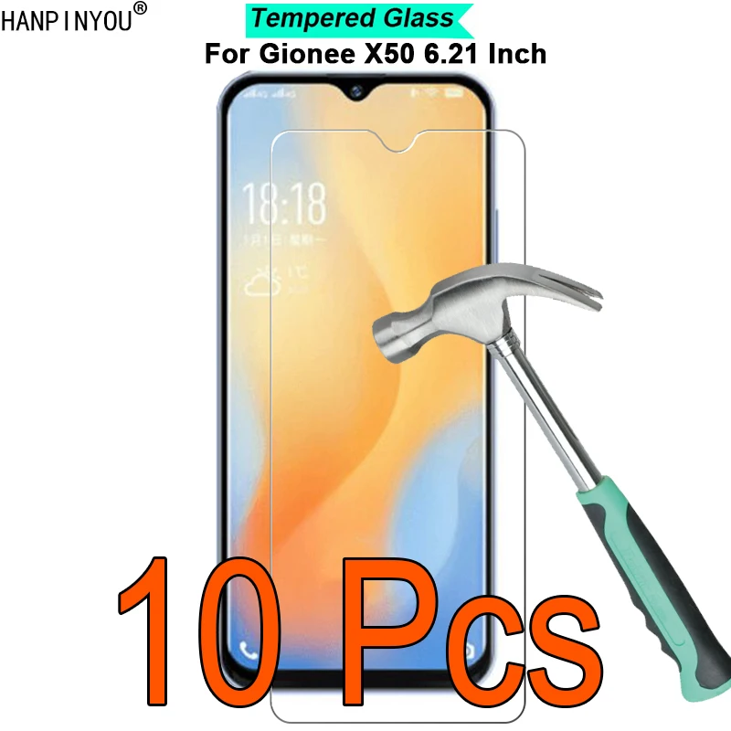 

10 шт./лот для Gionee X50 6,21 дюйма твердость 9H 2.5D Закаленное стекло пленка защита для экрана