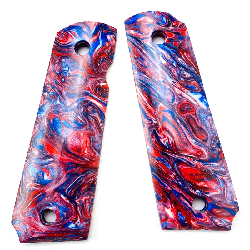 Imagem -06 - Resina Mista Colorido 1911 Apertos Lidar com Remendos Tamanho Completo Cnc Personalizado Faça Você Mesmo Fazer Acessórios Escalas de Haste Material sem Deslizamento Par de