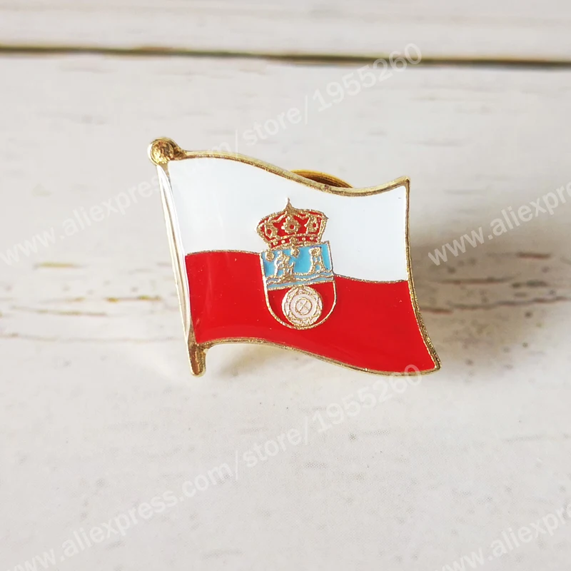 Spille da bavero con bandiera della Cantabria Spilla della regione delle Nazionalità provinciali della Spagna Distintivo in metallo epossidico di cristallo