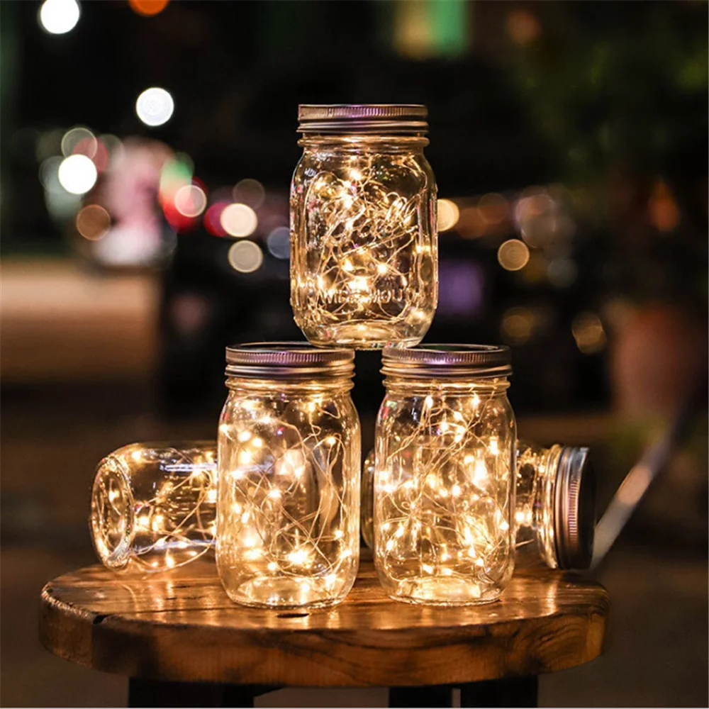 

20LED солнечный садовый светильник, крышка каменщика, вставка для наружного/внутреннего водонепроницаемого украшения сада, дома, вечерние, праздничные, свадебные подвесные лампы