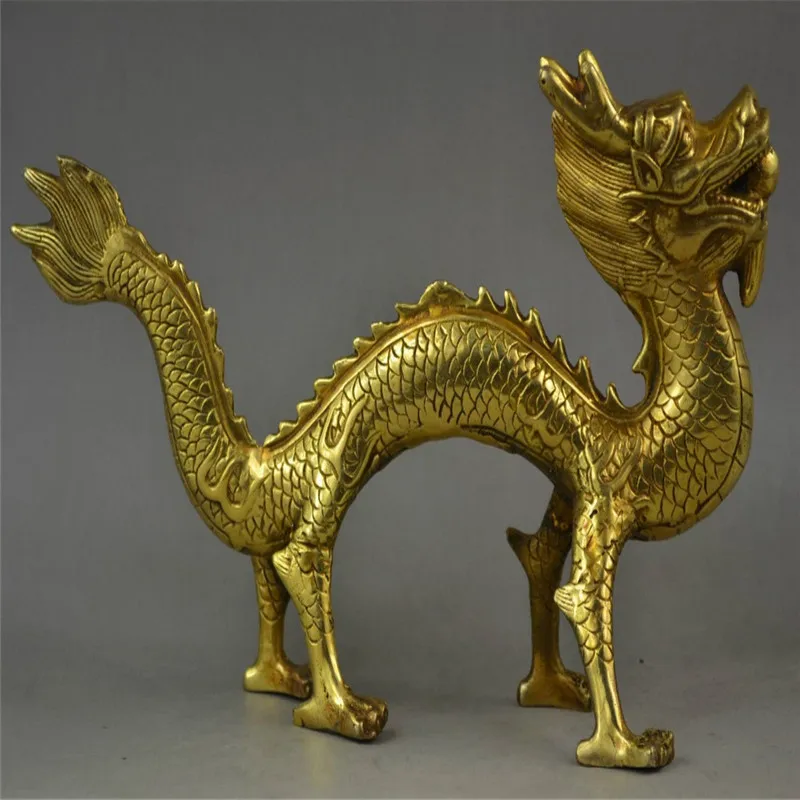 Statue de luxe en cuivre sculpté de 9.62 pouces, bouche de Dragon vivante et réaliste avec boule