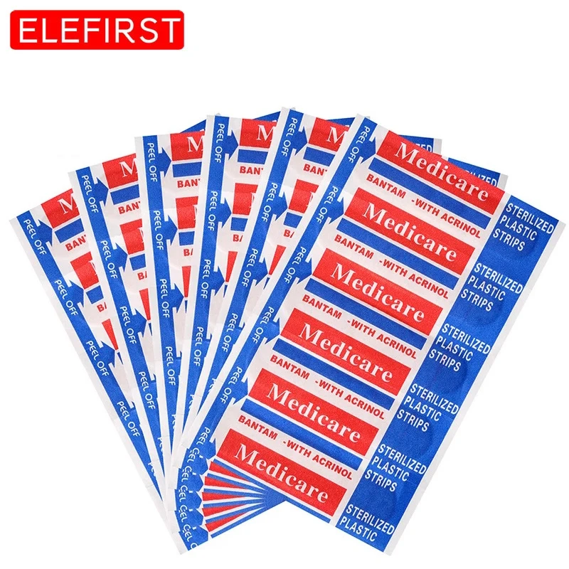 100Pcs/Pack Non-woven Wound Adhesive Plaster Medical Anti-Bacteria Band Aid Bandages Sticker Home Travel First Aid Kit Supplies