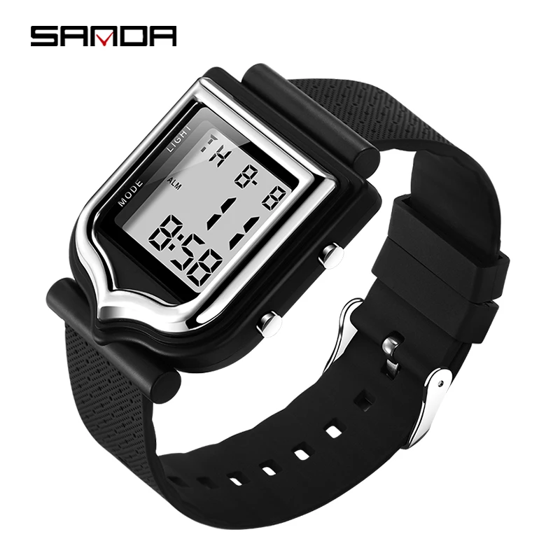 SANDA Sports Men\'s Watch Waterproof Electronic LED Watch Chronograph Outdoor Week Display Digital Wristwatch Relogio Masculino