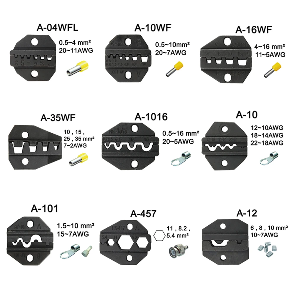 Die Sets for HS FSE AM-10 EM-6B1 EM-6B2 CRIMPING PILER Crimping machine one set made by Wire cutting machine tool jaws