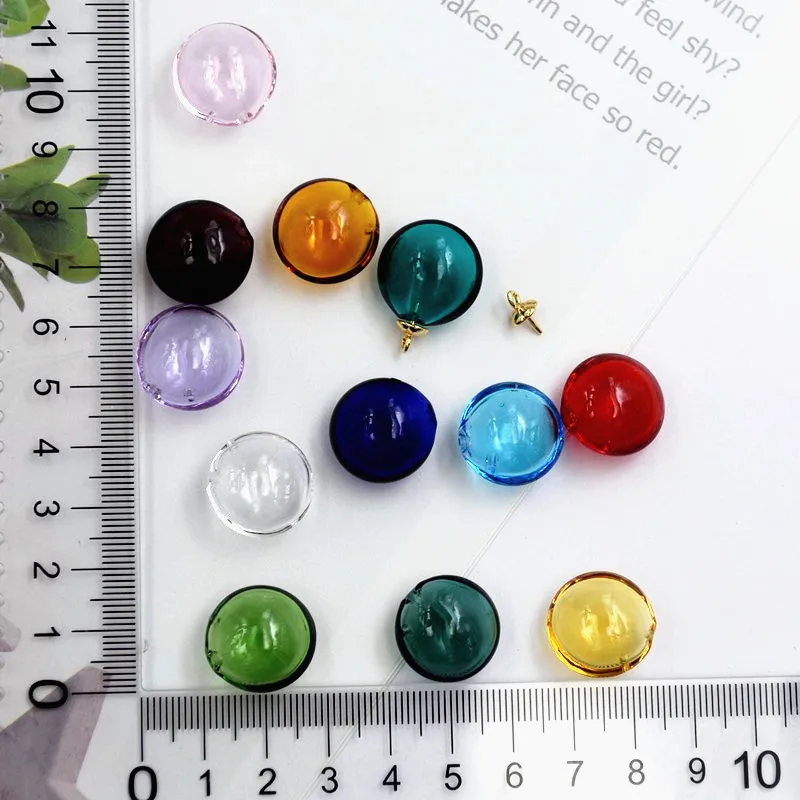 1X Flat Ball Diffuser Perfume Refillable Handmade Essential Oil Aromatherapy Bottle Pendant Jewelry Round Glass Pendant DIY