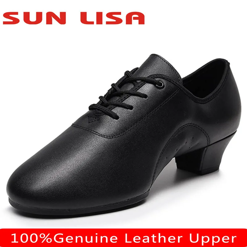 

SUN LISA Boy's Men's 100% Genuine Leather Indoor & Outdoor Sneaker Ballroom Tango Salsa Jazz Modern Latin Dance Shoes