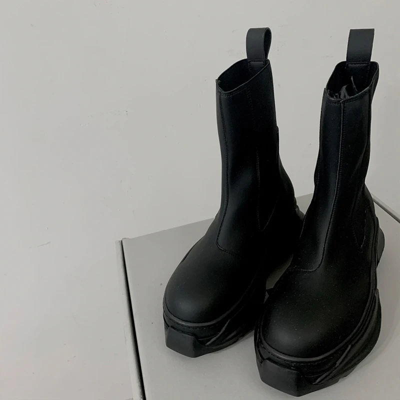 รองเท้าบู๊ทข้อเท้าฤดูใบไม้ร่วงสำหรับผู้หญิง Chelsea Boots ฤดูหนาวรองเท้าผู้หญิงรอบ Toe Slip-On Botines Mujer แฟชั่น Zapatos de Mujer