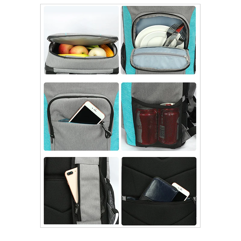 Imagem -02 - Denuoniss Oxford Bolsa Grande Refrigerador Thermo Caixa de Piquenique de Almoço Isolado Mochila Legal Bolsa de Gelo Transportadora Fresca Bolsas de Ombro Térmicos