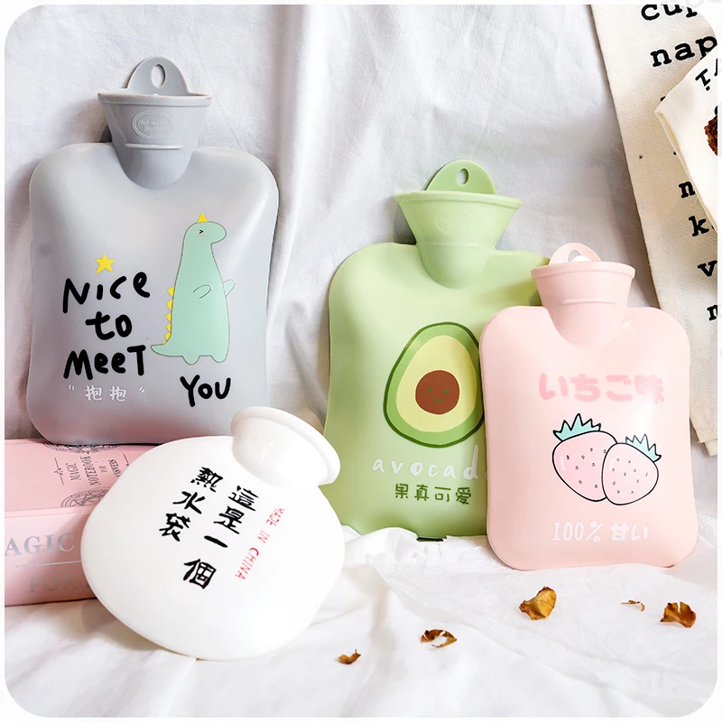 Hot water bag water injection explosion-proof size warm water bag hot compress stomach warm palace cartoon cute adult female