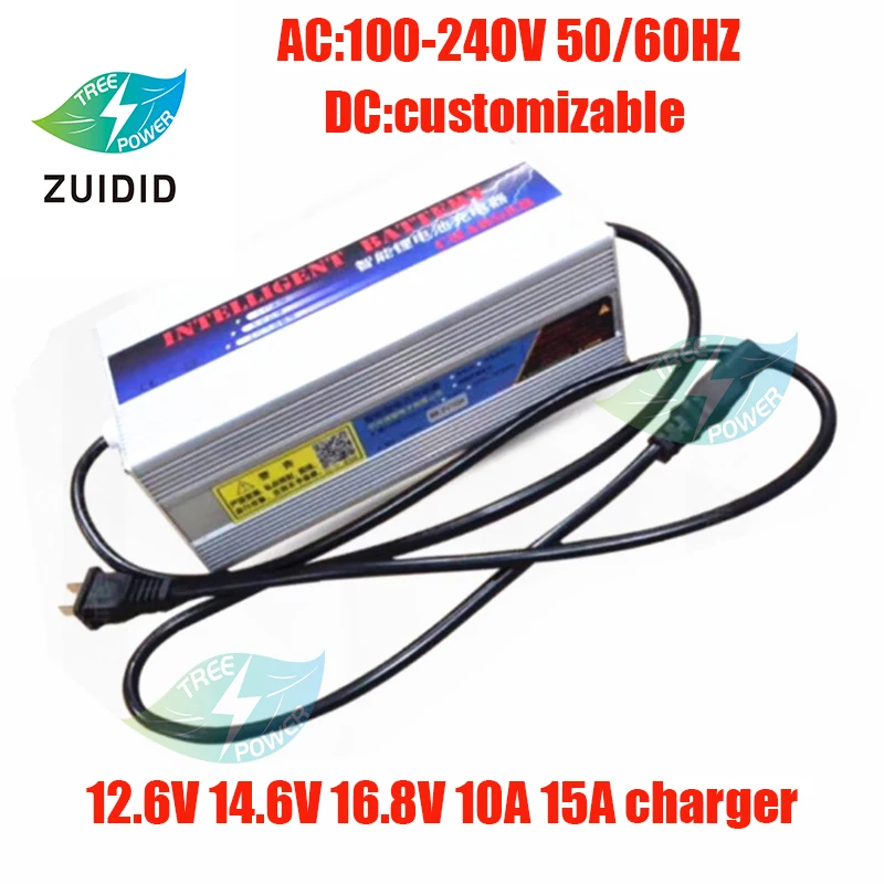 

3S 4S 12V 10A 15A Lithium LiPo lifepo4 Li-ion iron Charger 12.6V 14.6V 16.8V Charger with display