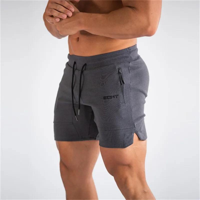 Short de sport avec poche zippée pour homme, pantalon de survêtement de musculation, jogging de fitness, course à pied, gymnases, plage,