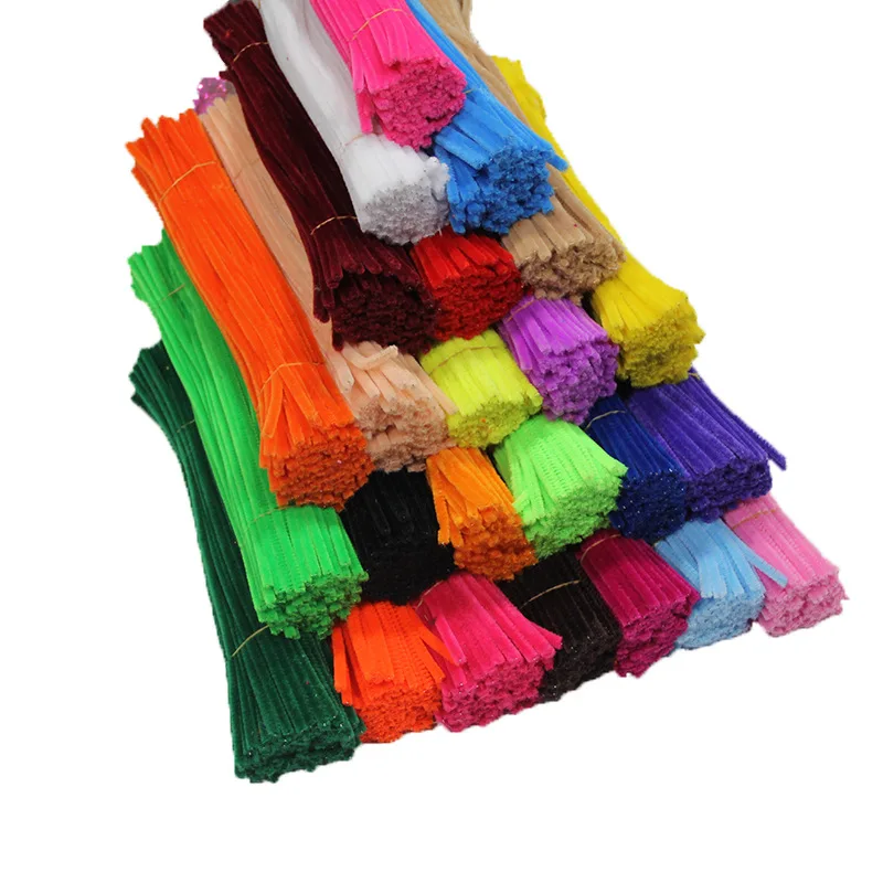 

100pcs DIY Craft Supplies Plush Tinsel Stems Wired Sticks DIY Handmade Toys Crafting Material Kids Educational