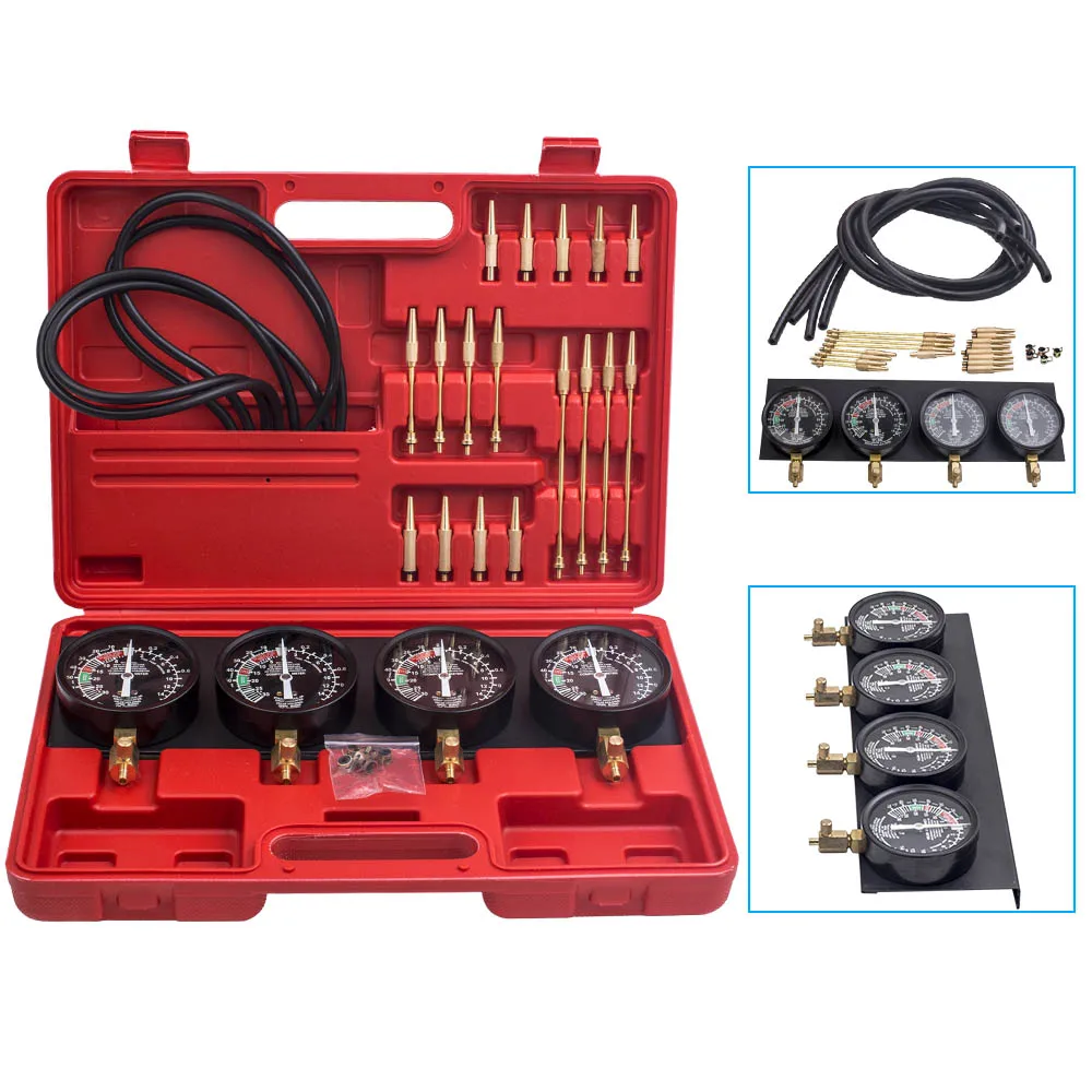 Kraftstoff-Vakuum-Vergaser-Synchronisator, Vergaser, Balancer, Sync-Messgerät-Set, Auto-Tool, 4er-Set, universell für die meisten Standardvergaser – Detail 4